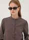 Brown stretch viscose shirt with Mandarin collar_0