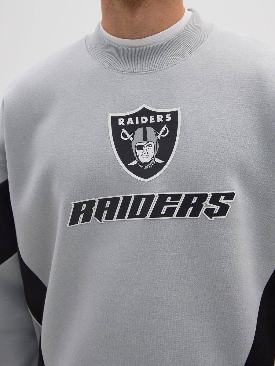 Grey cotton blend sweatshirt with Raiders print_3