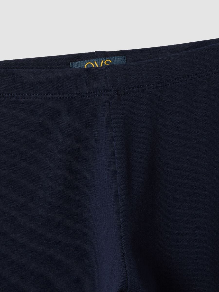 Girls&rsquo; blue skinny leggings in stretch organic cotton_3