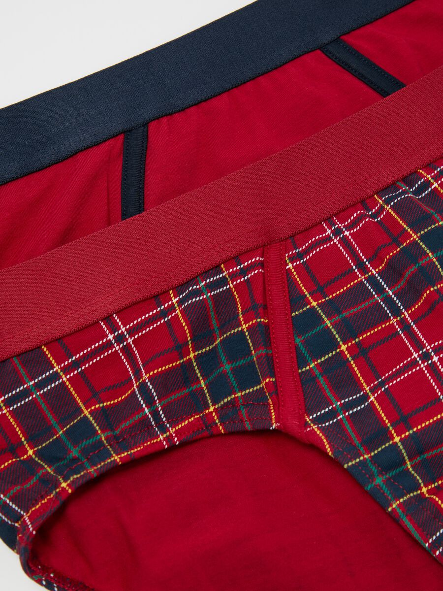 Two-pack briefs in organic cotton with tartan pattern_5