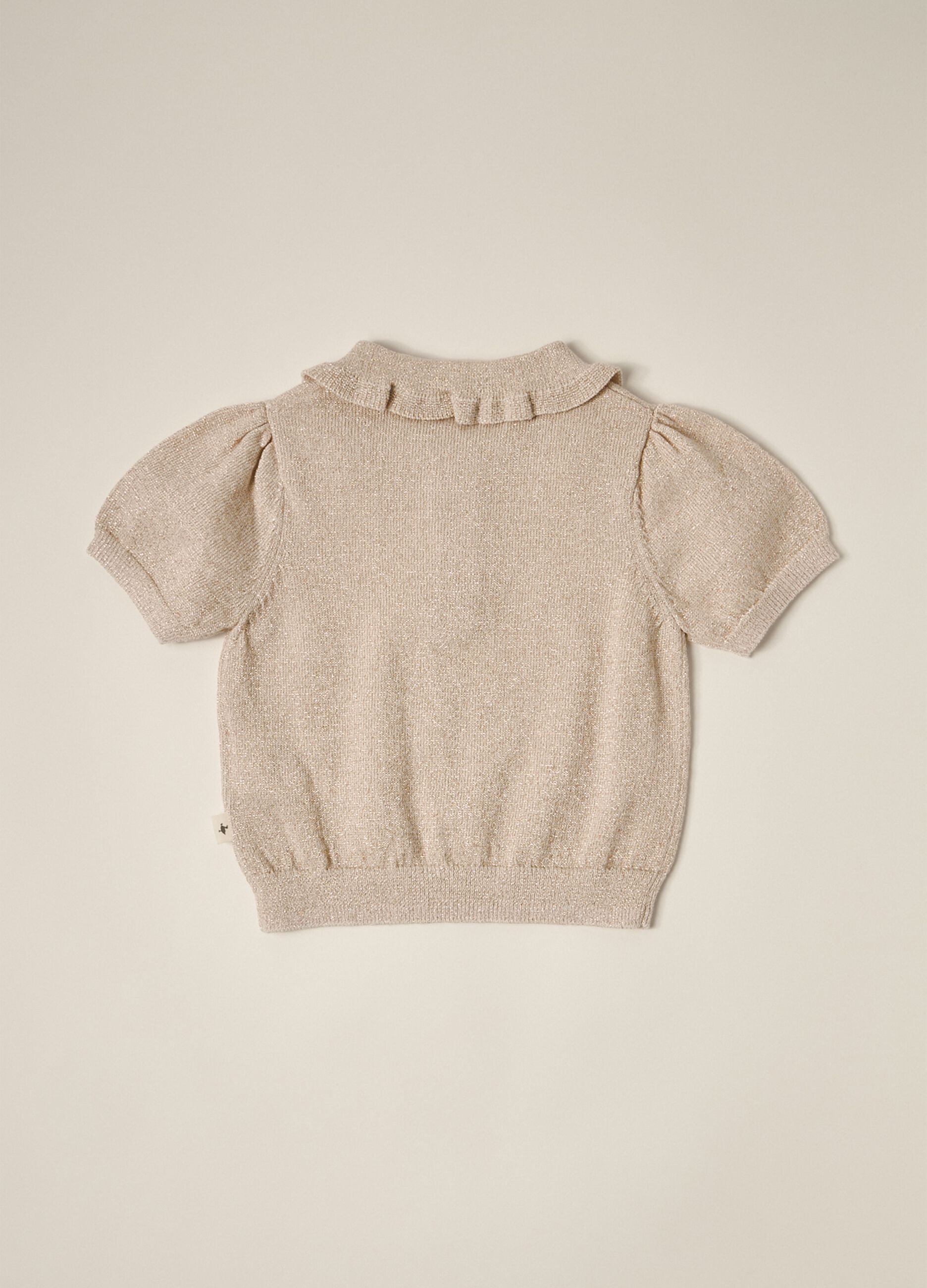 IANA newborn girl knit polo shirt in cotton blend