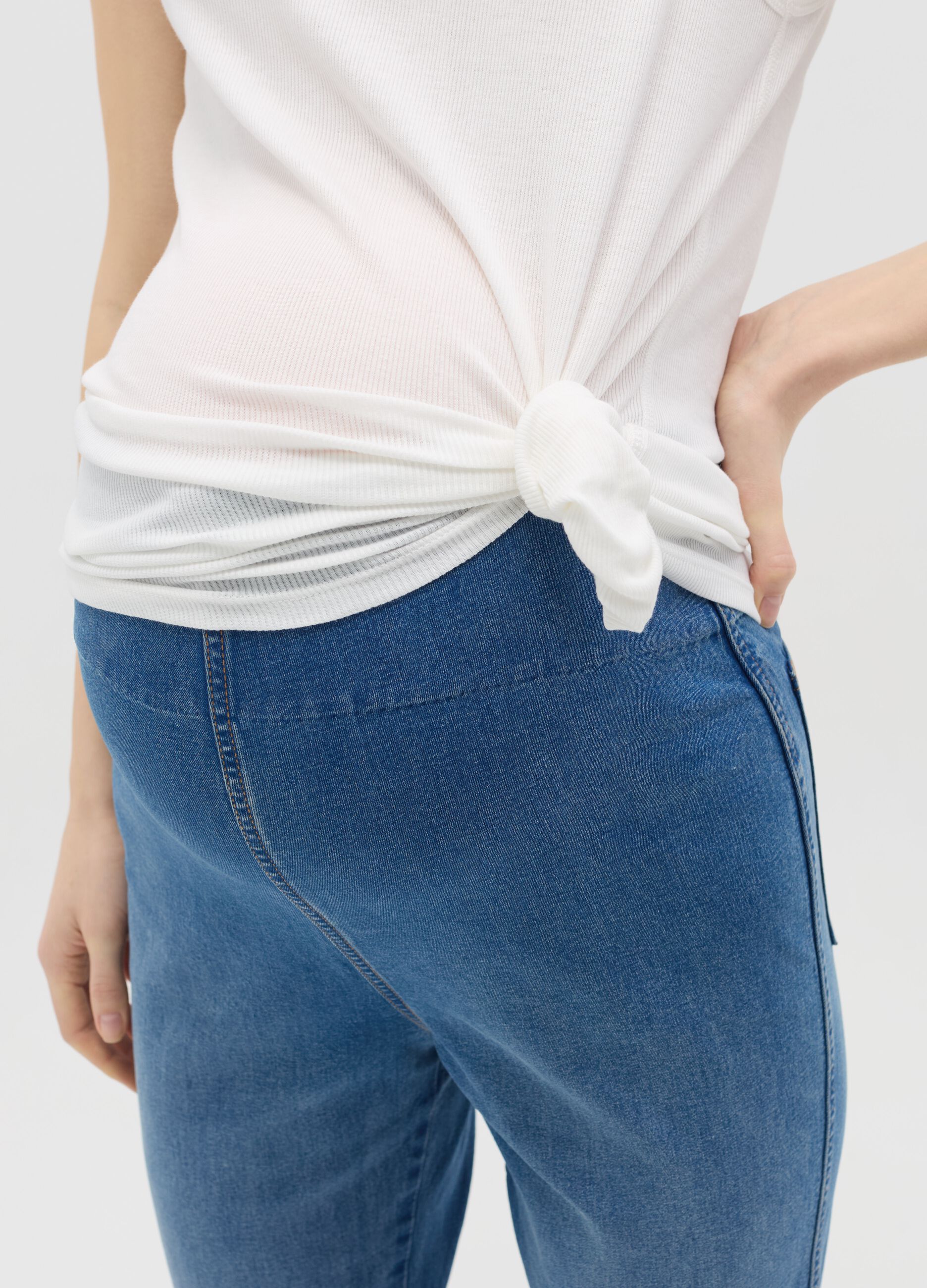 Flare-fit maternity treggings in denim