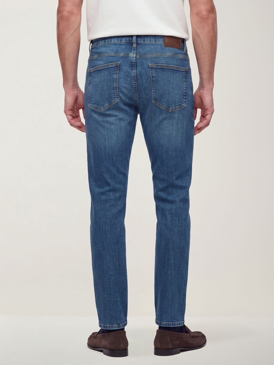 Jeans blu skinny in cotone elasticizzato_2