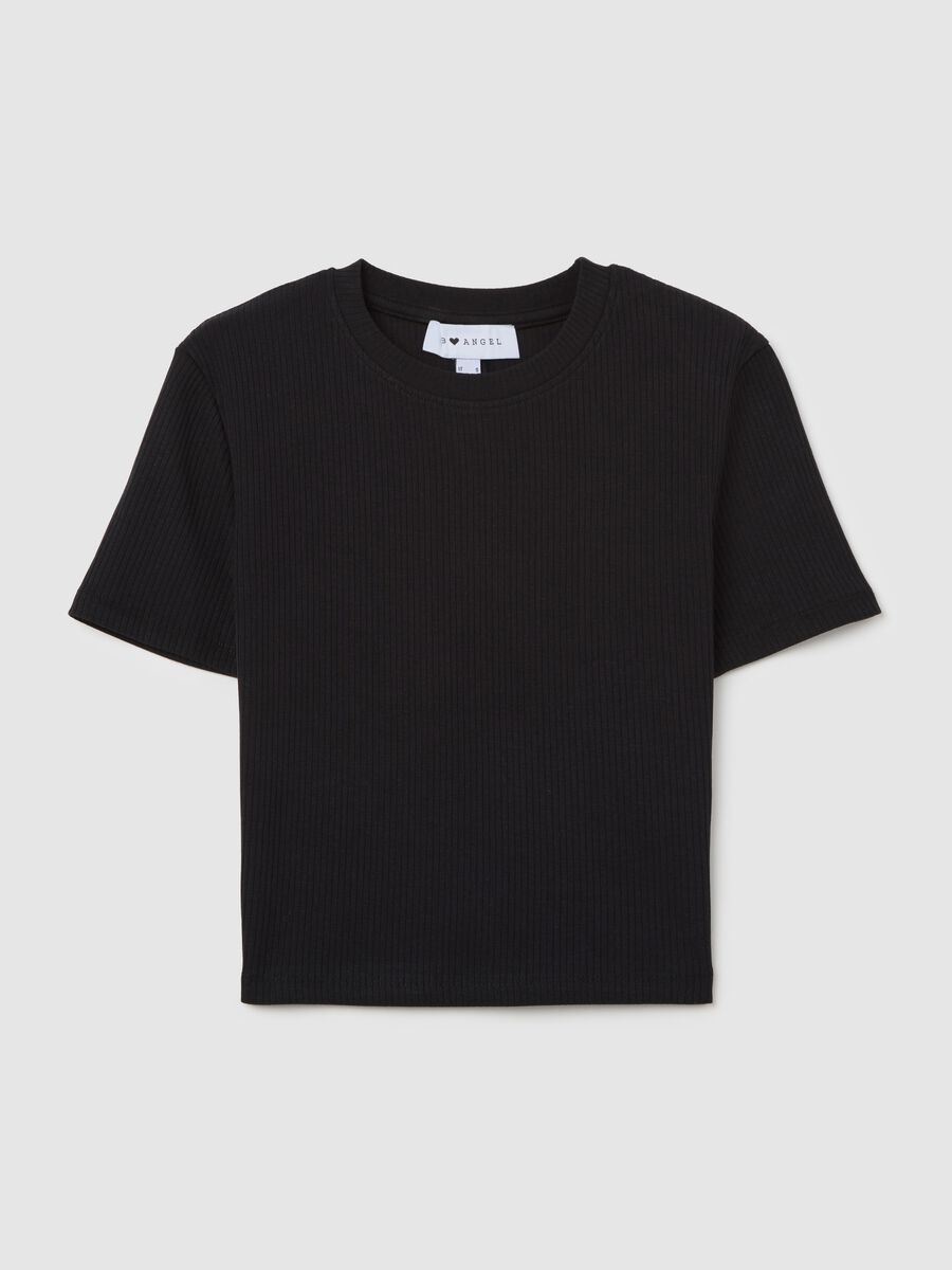 Women’s black fitted T-shirt in stretch cotton_4
