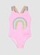 Pink stretchy fabric swimsuit_0