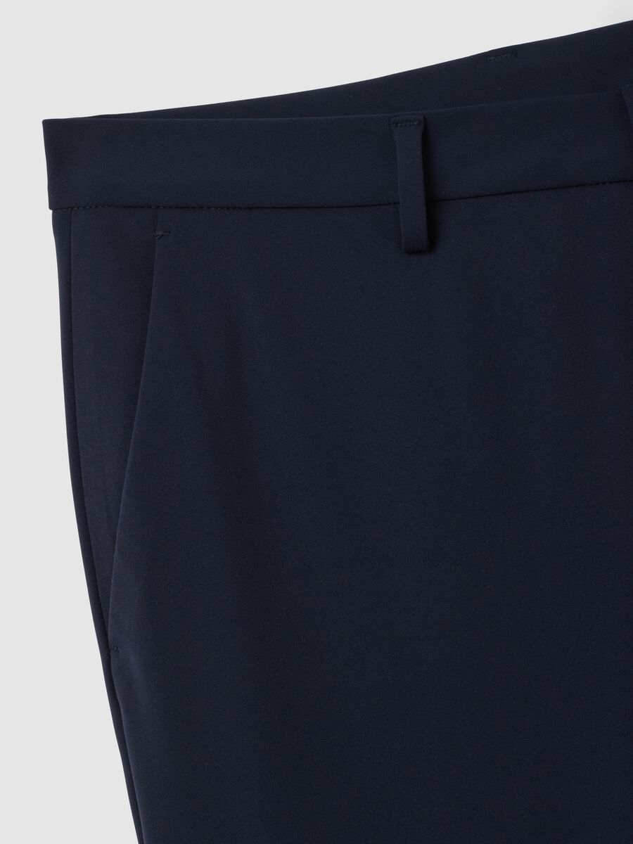 Slim Fit Blue Stretch Fabric Trousers_1