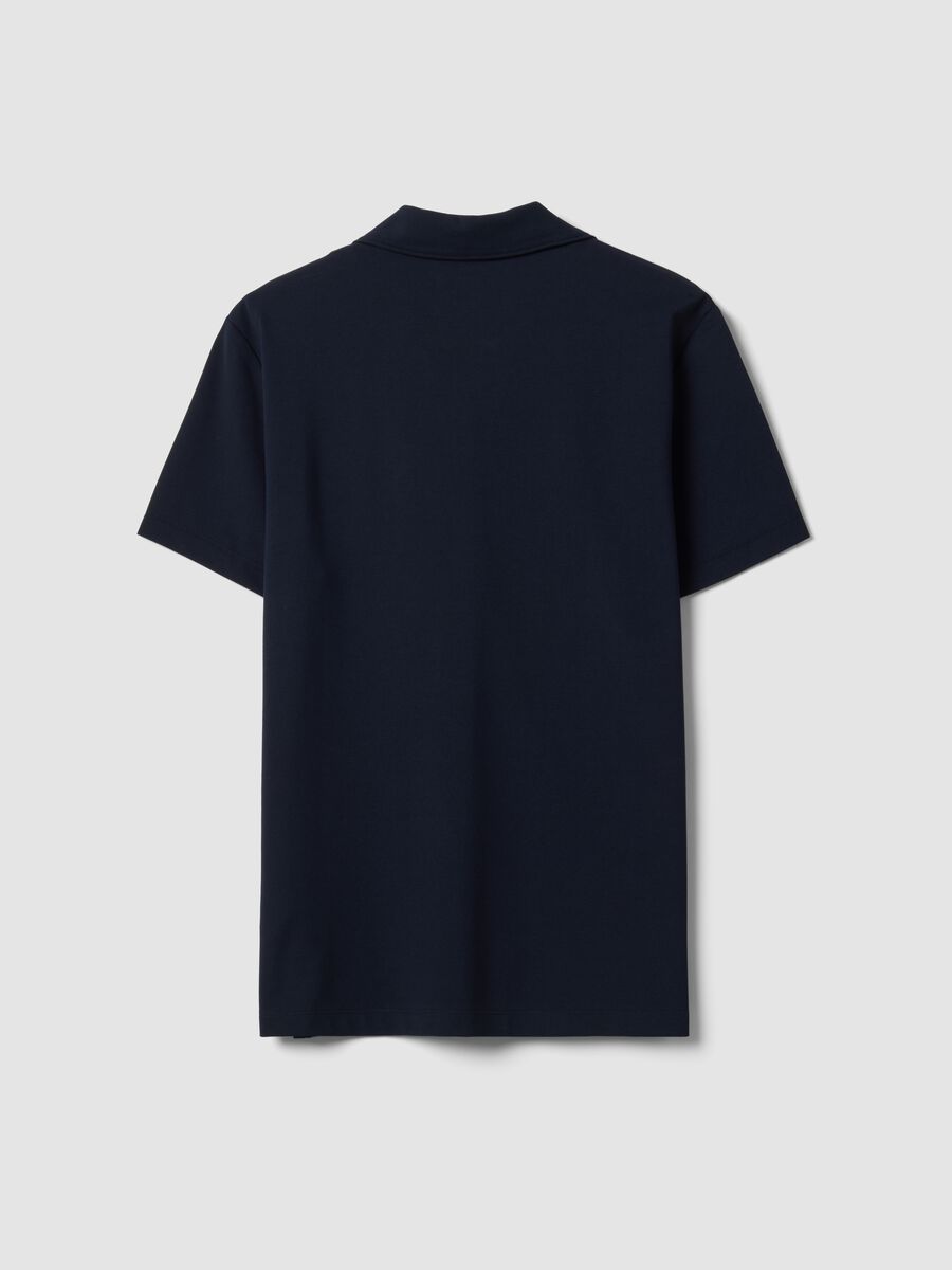 Polo blu in cotone elasticizzato 2 Way Stretch regular fit_2