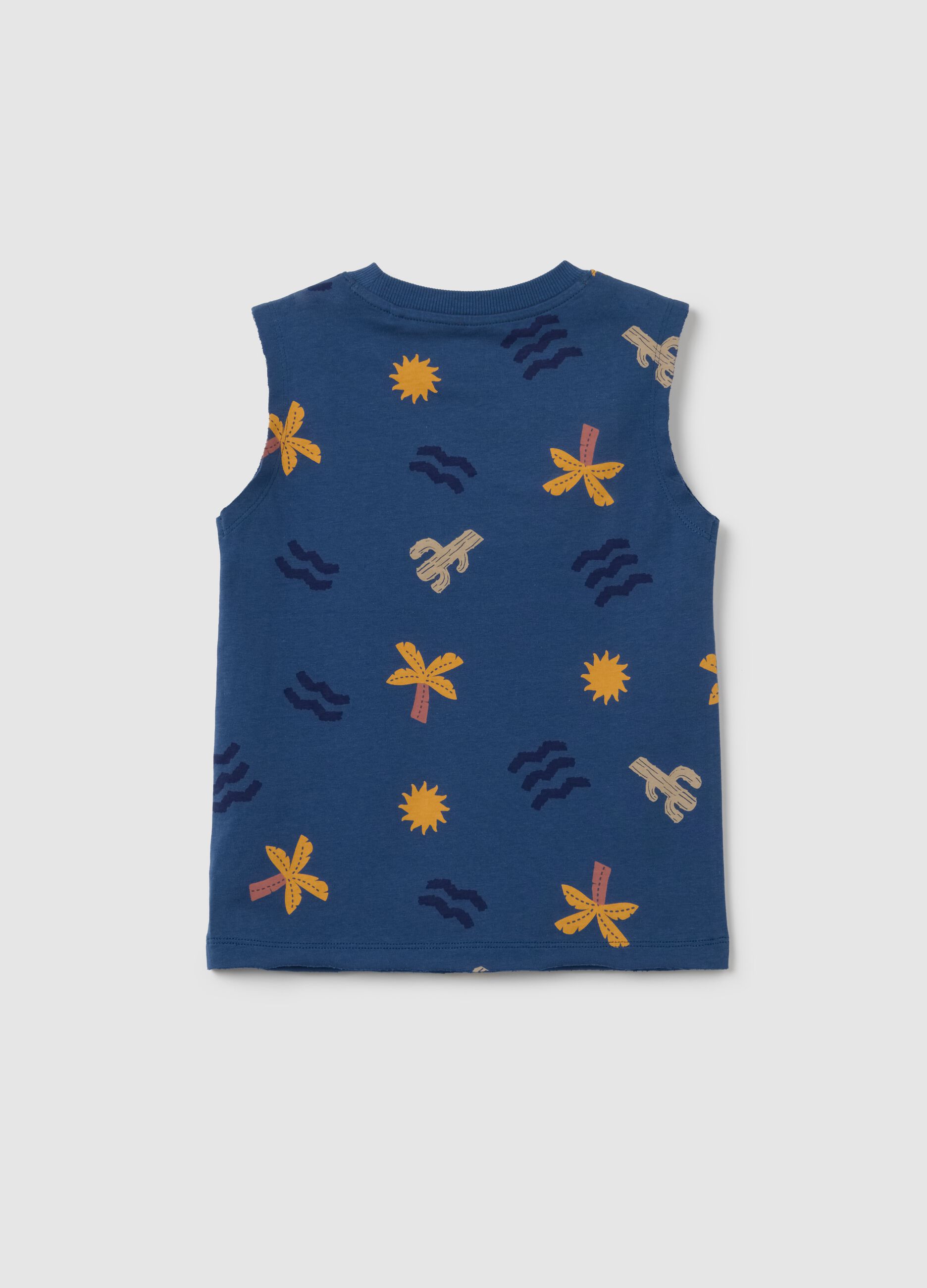Children's blue pure cotton T-shirt - regular fit