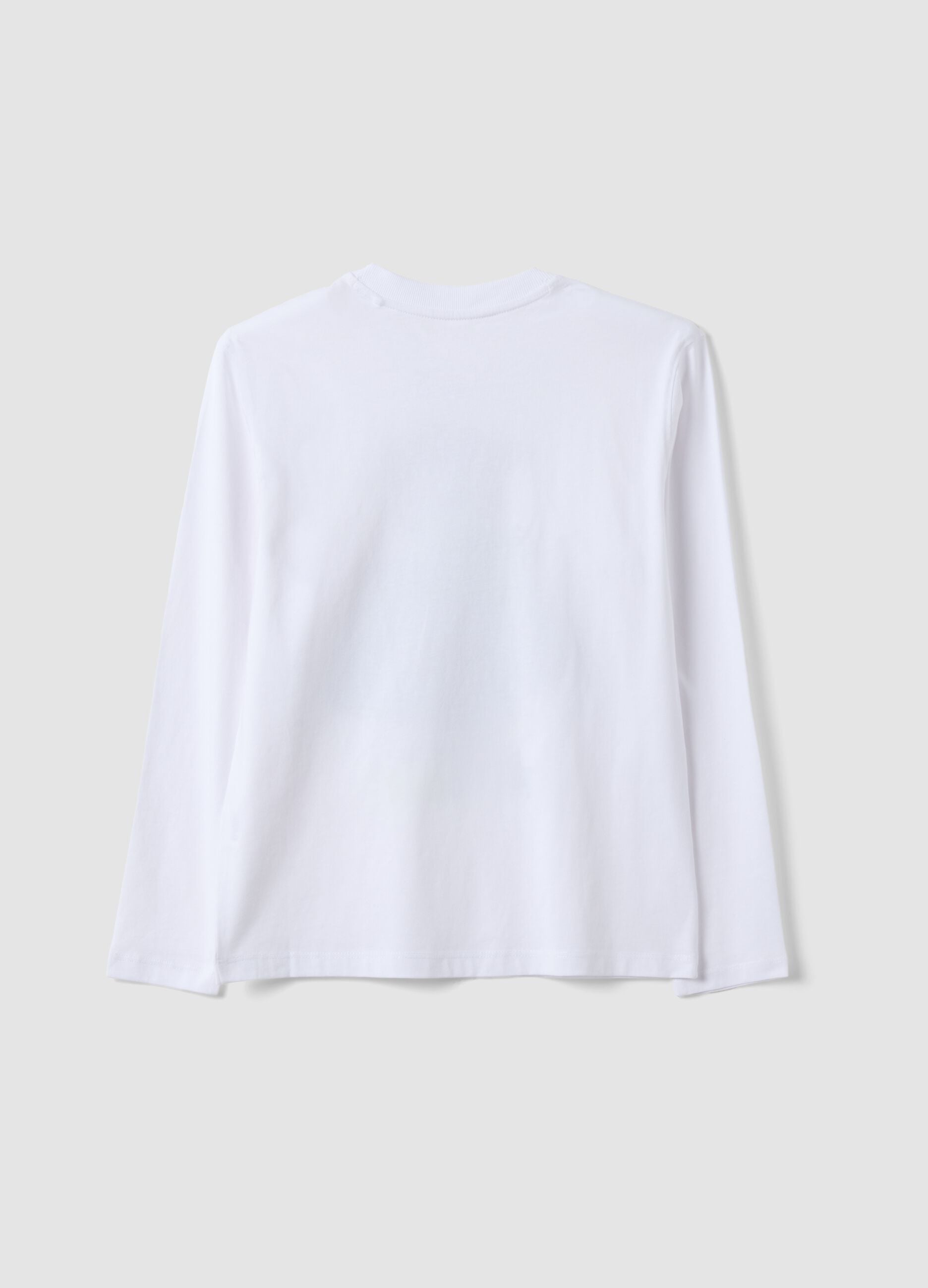 White relaxed-fit T-shirt in pure organic cotton with skeleton print
