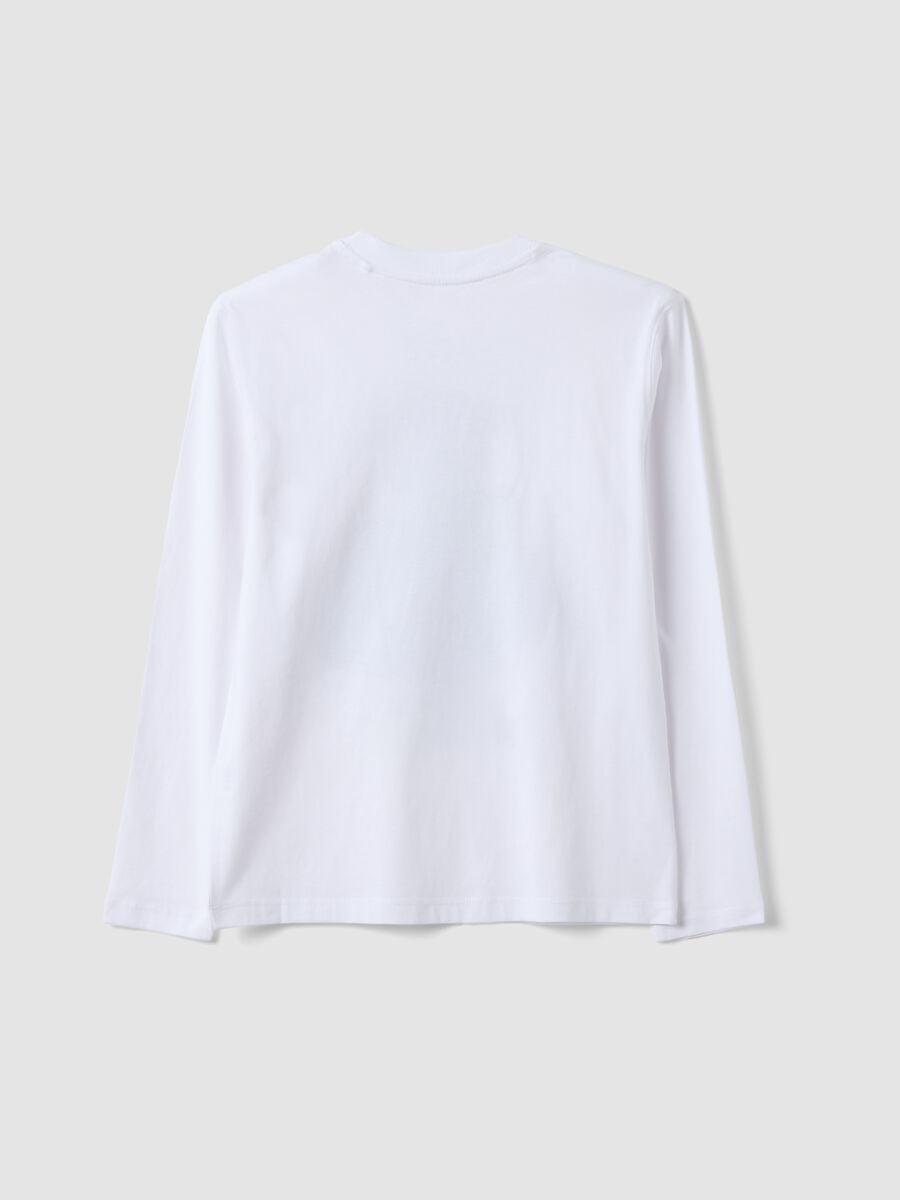 White relaxed-fit T-shirt in pure organic cotton with skeleton print_2