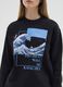 Black cotton blend sweatshirt regular fit with print_3