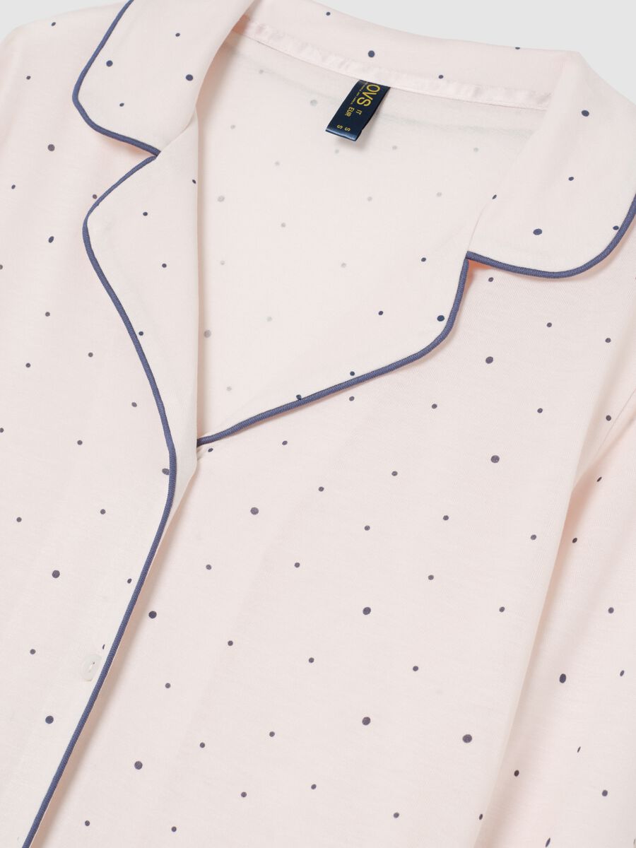 Multicolour Polka Dot Pyjamas with Button Closure_5