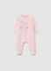 Baby sleepsuit in pure pink cotton with lions_0