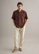 Brown short sleeve pure linen regular fit shirt_2