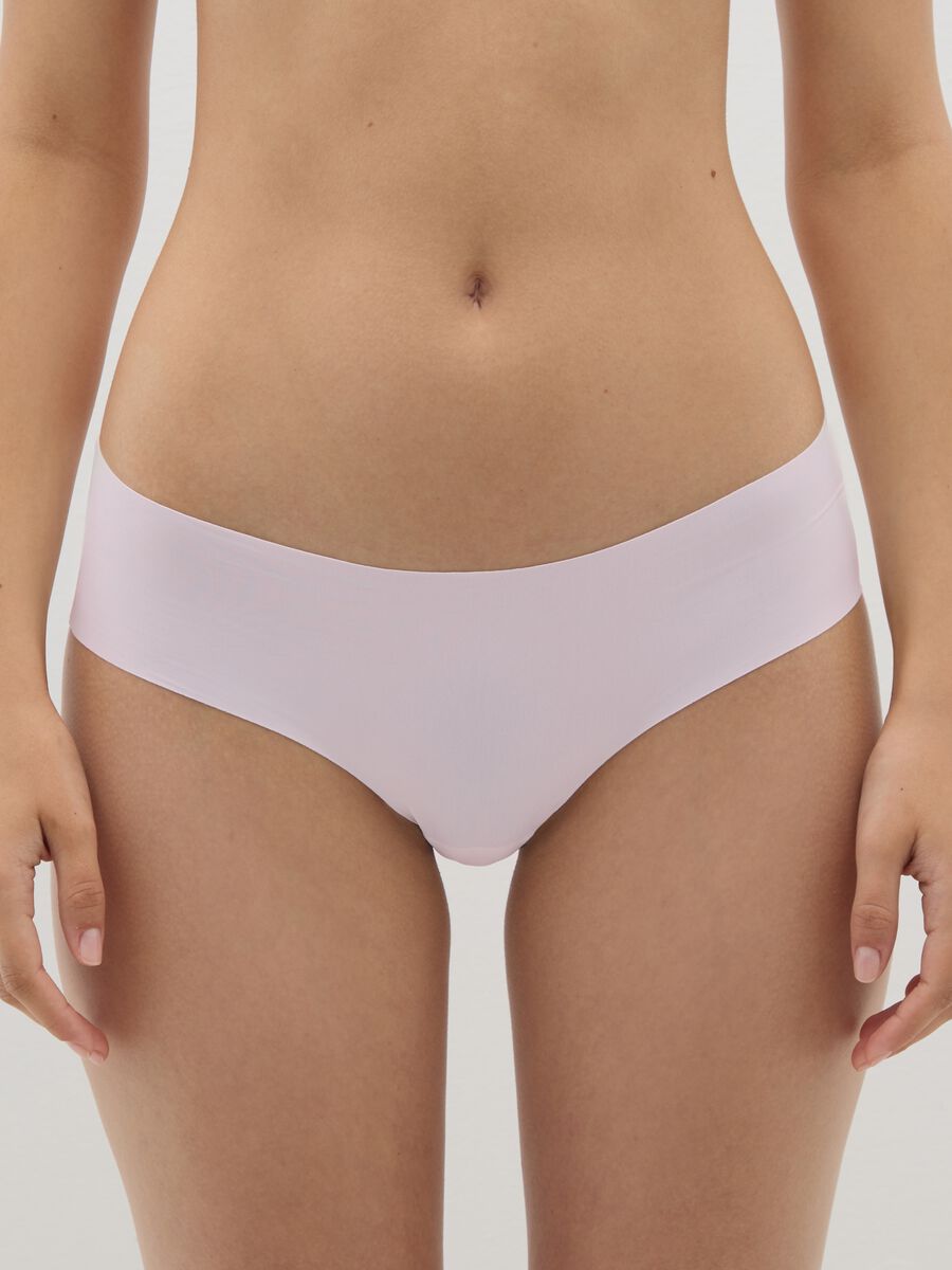 High-waist briefs in pink stretch fabric_1