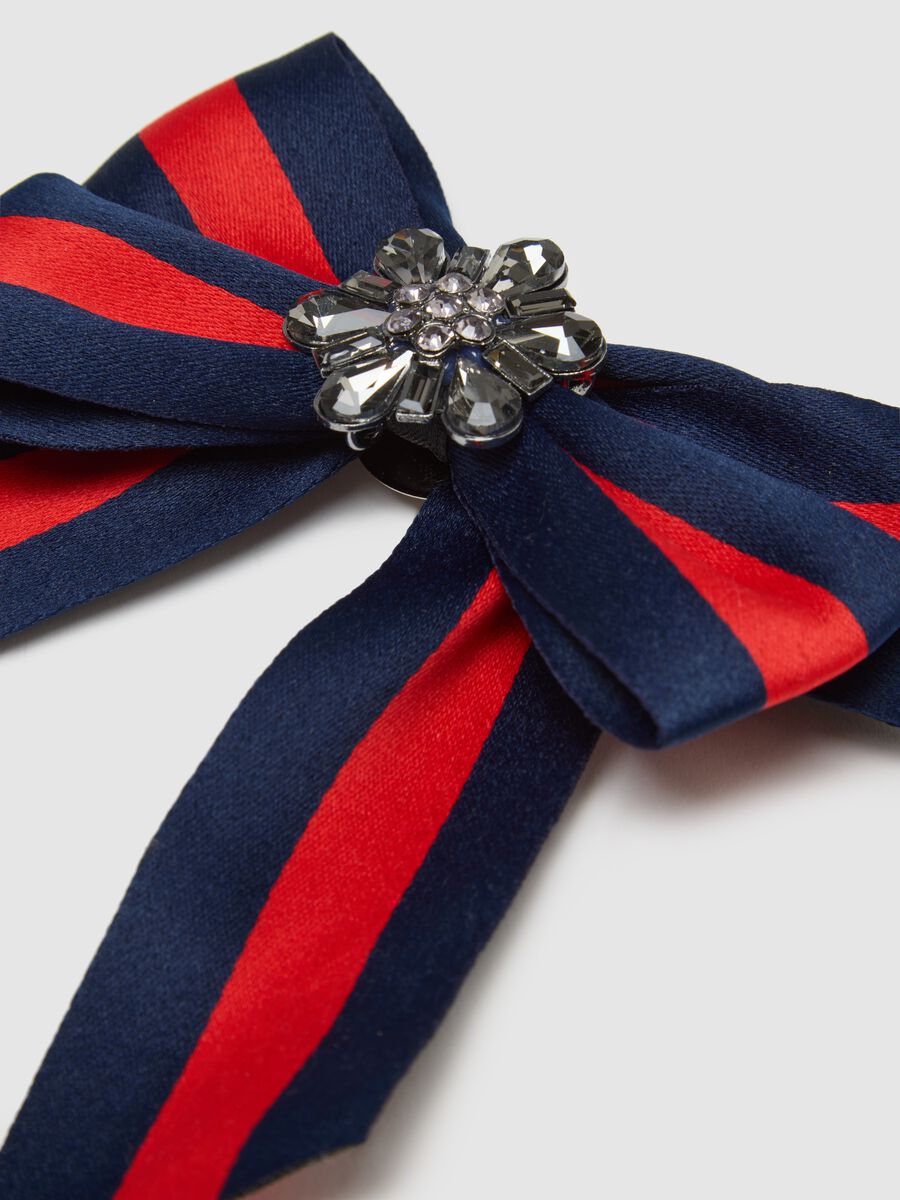 Multicolour Striped Hair Bow with Bright Details, Regular Fit_3