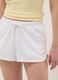 White cotton-blend regular-fit shorts with drawstring_3