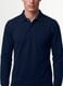 Navy stretch-cotton long-sleeve polo shirt, regular fit_2