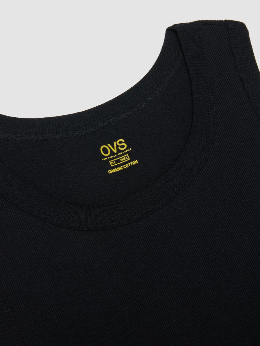 Black pure cotton vest regular fit_1