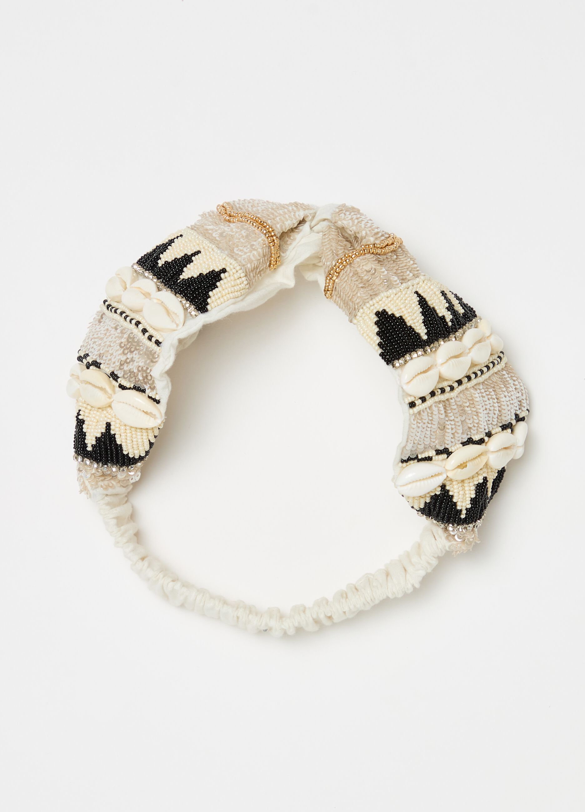 Headband with beads and shells