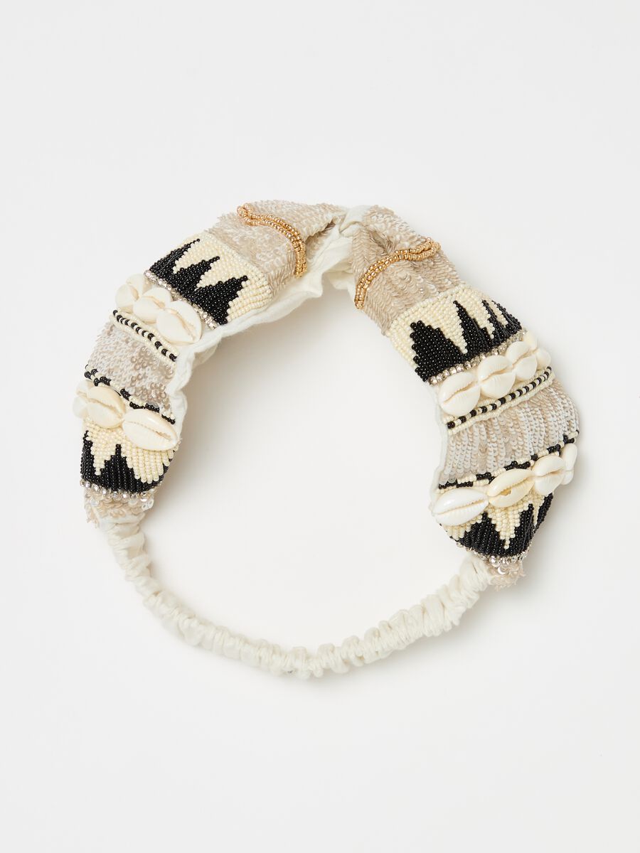 Headband with beads and shells_0