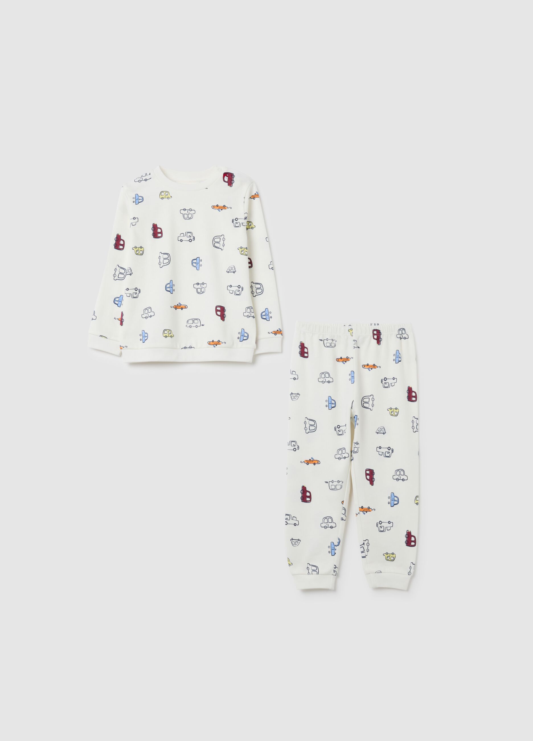Pyjamas with colourful vehicle prints