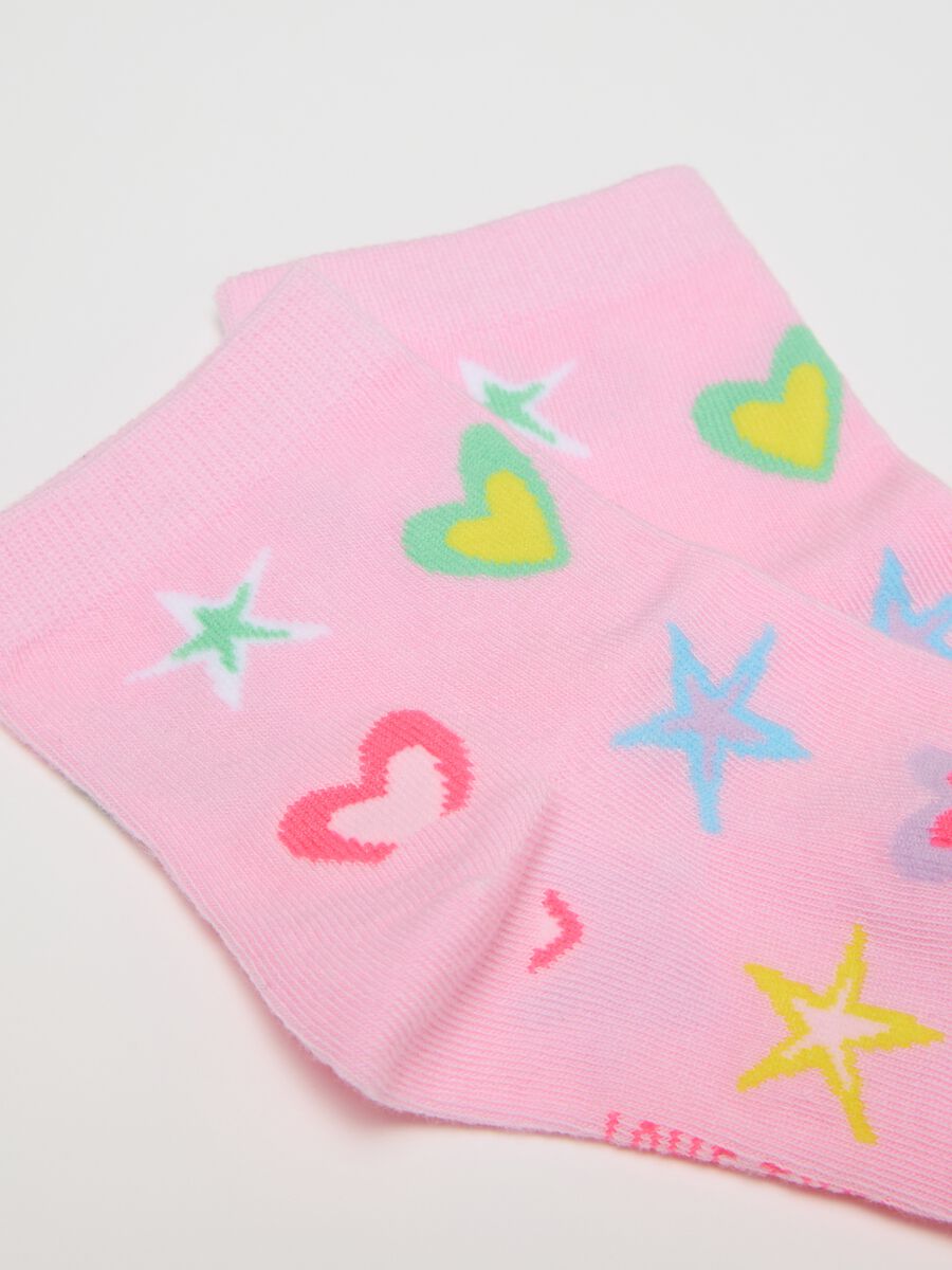 Girls' multicoloured cotton blend socks twin pack_1