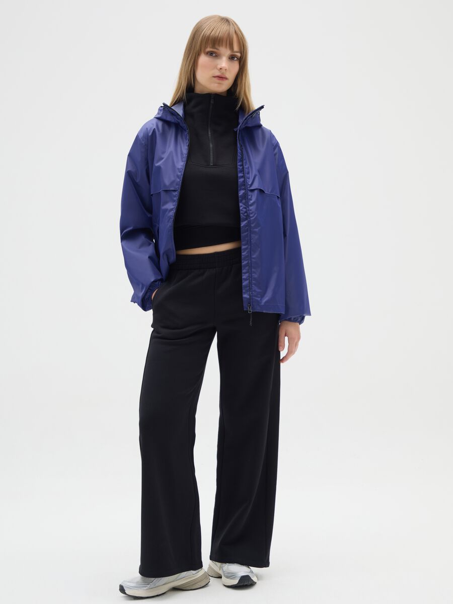 Women's blue regular fit jacket_1