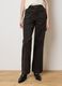 Black stretch cotton velvet trousers regular fit_1