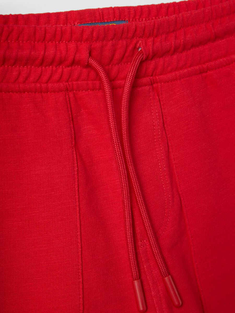 Boys&rsquo; red pure cotton shorts with elasticated waist_2