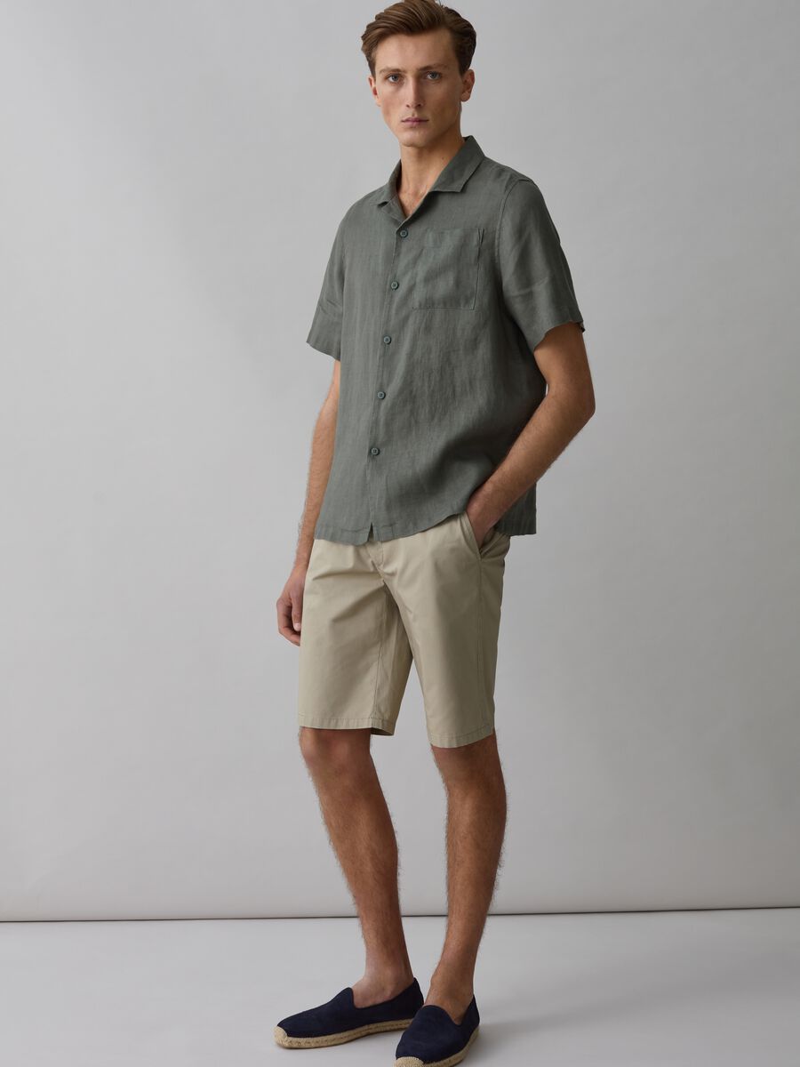 Stretch cotton chino Bermuda shorts_0