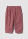 Pantaloni rosa a coste con vita elasticizzata_0