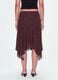 Brown polka-dot skirt in viscose blend with asymmetric hem_2