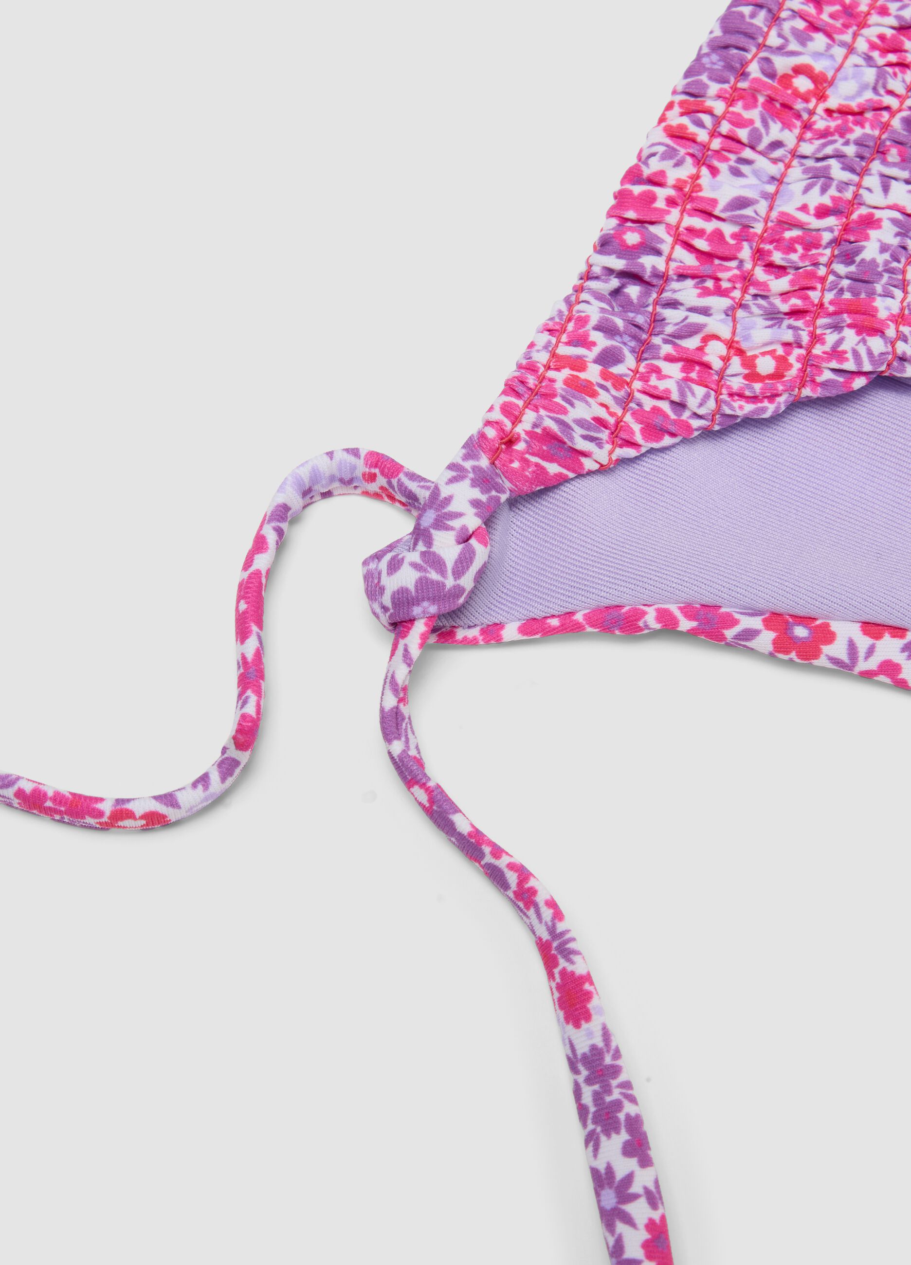 Pink tie-side bikini bottoms in stretch fabric