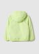 Green fabric regular fit jacket for children with hood_1