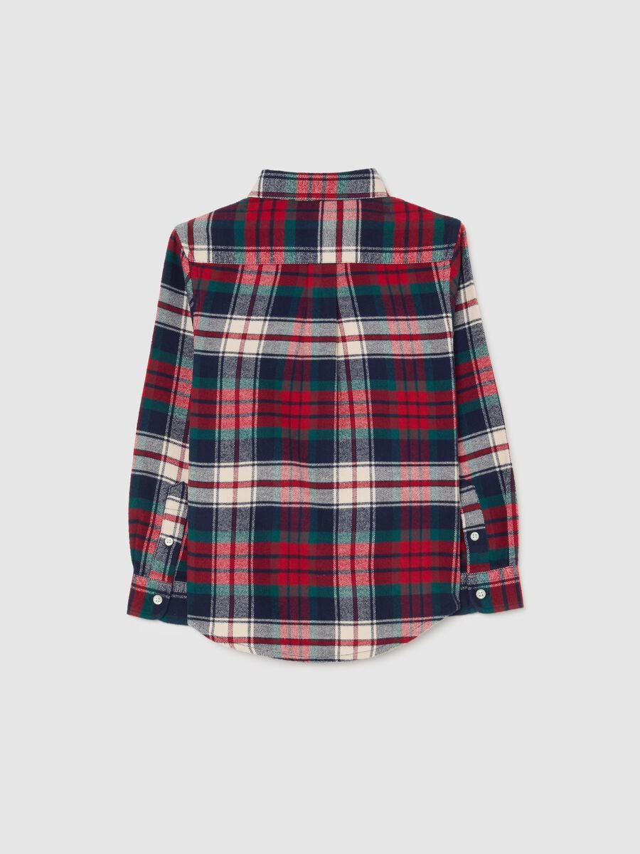 Children's multicolour check regular fit shirt in pure cotton_4