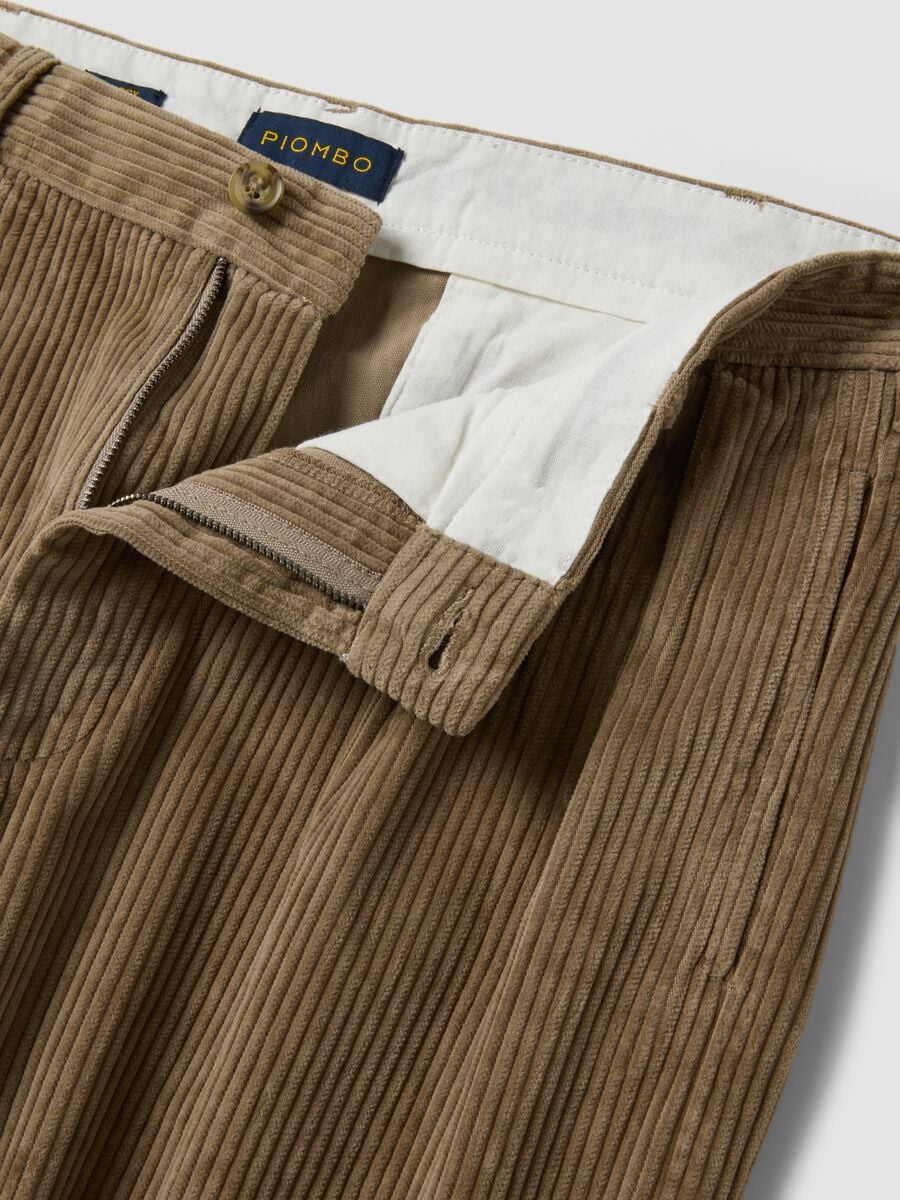 Brown pure cotton corduroy baggy-fit trousers_1