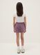 Girls' purple pure cotton shorts with relaxed fit_1