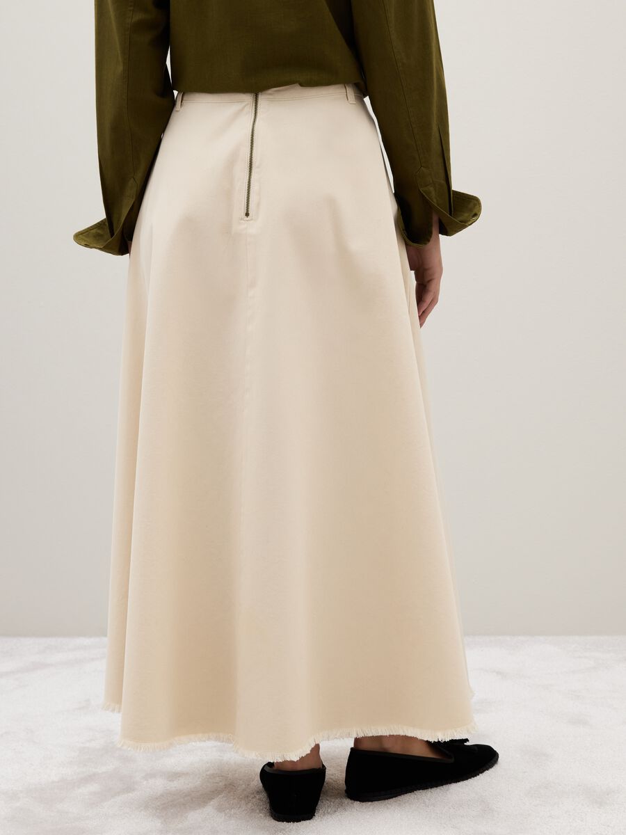Beige pure cotton skirt_3
