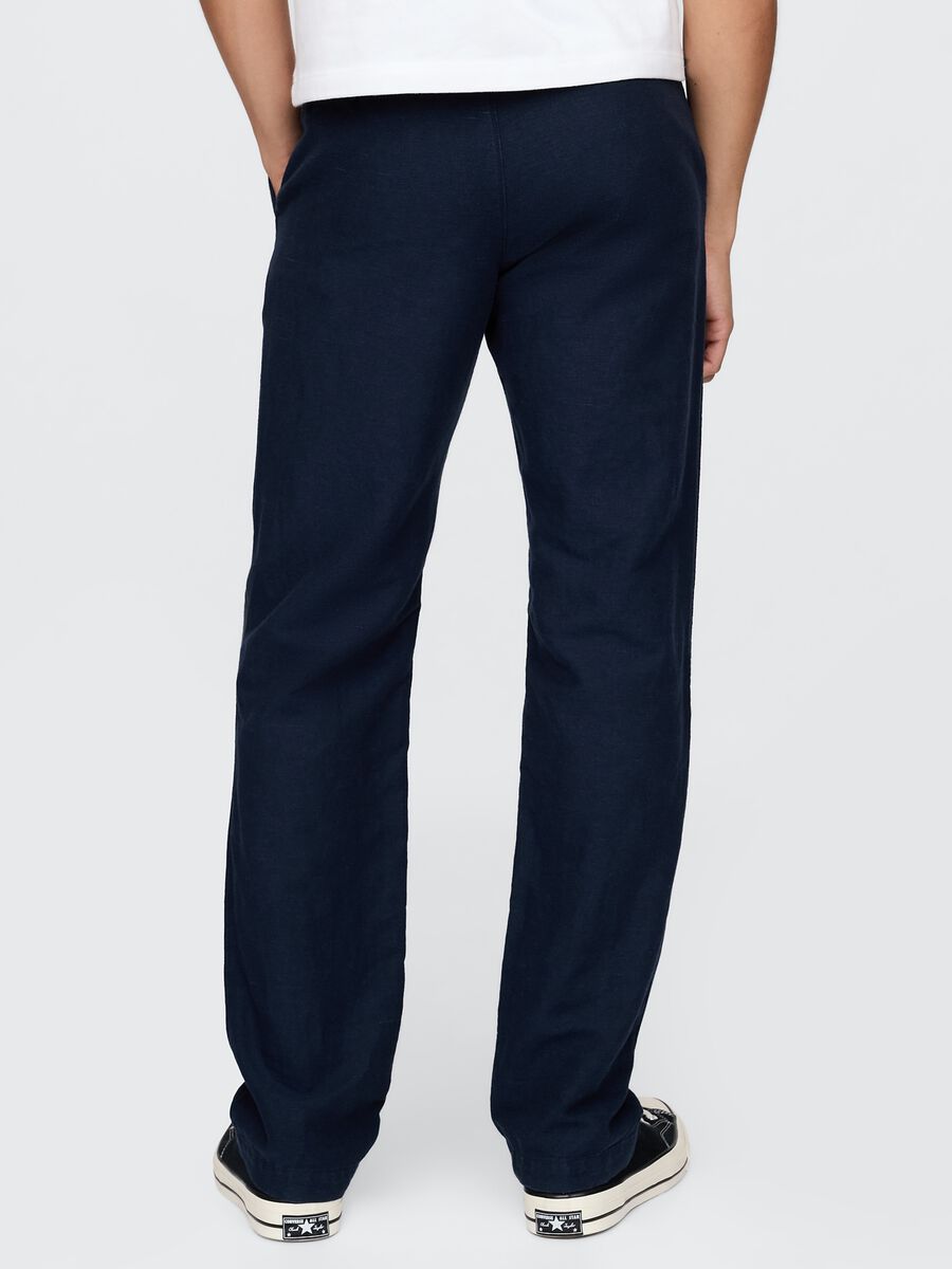 Gap Regular Blue Trousers in Linen and Cotton_2