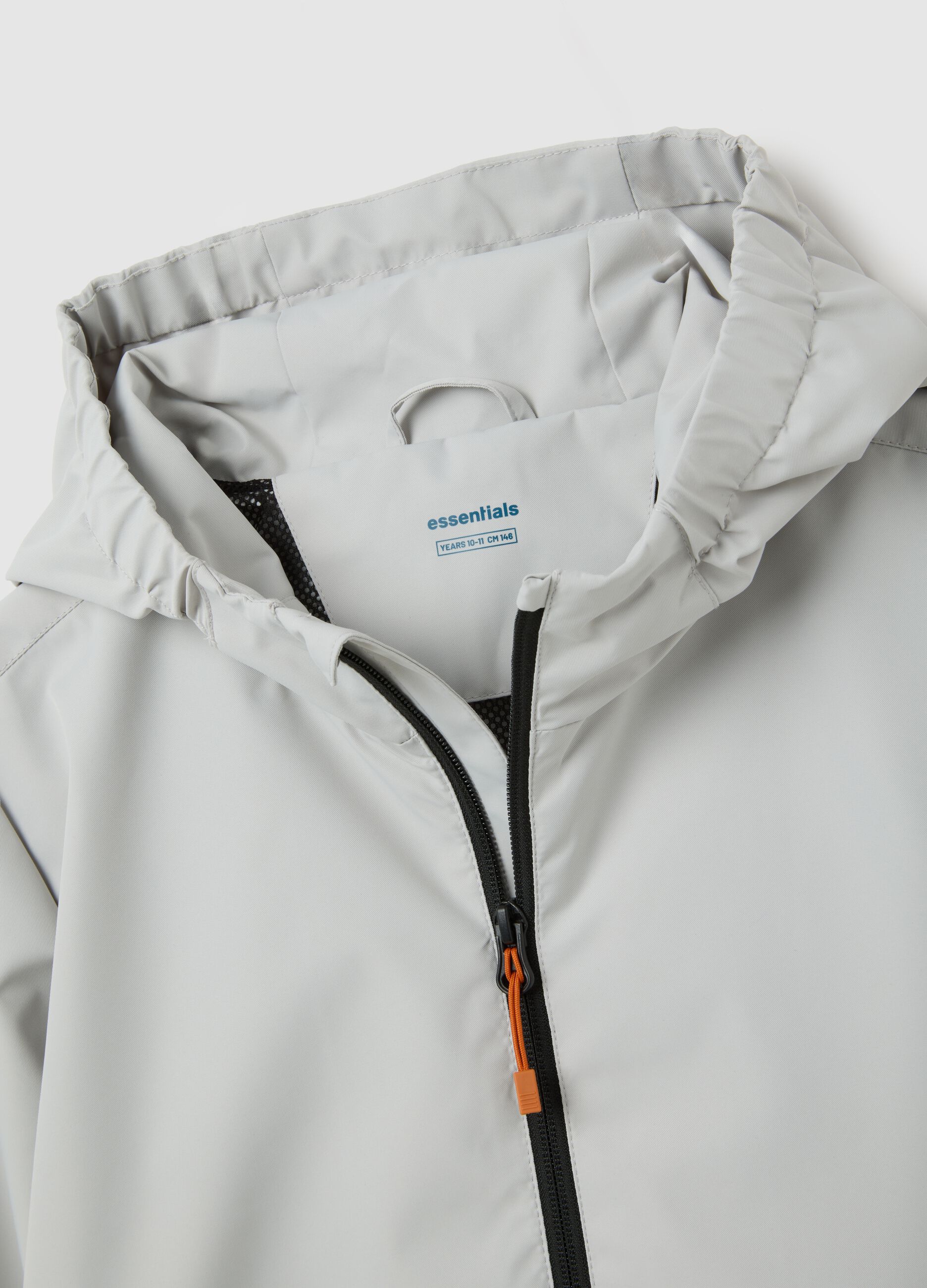 Boy's grey windproof regular fit jacket