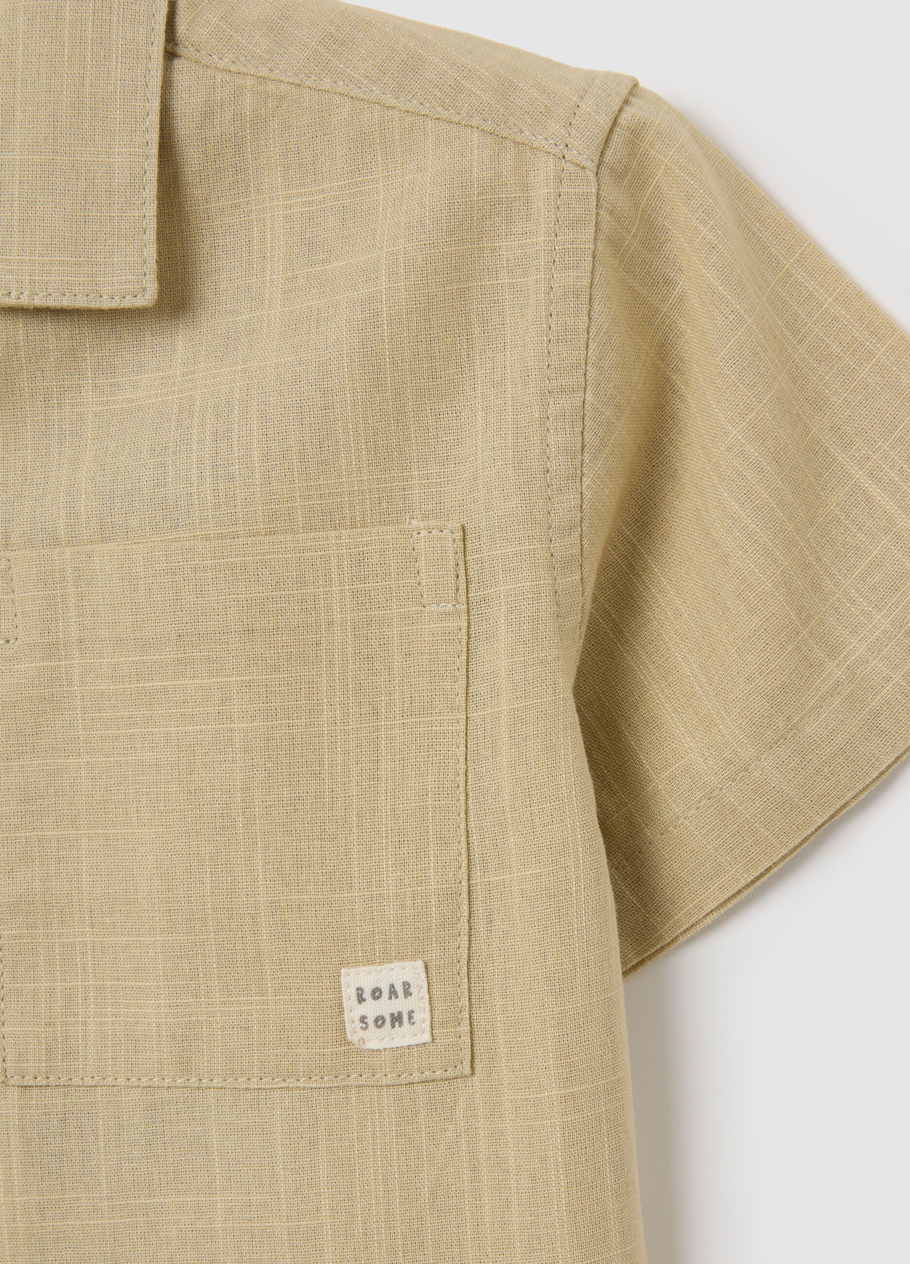 Children's beige oversized pure cotton shirt