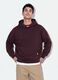 Felpa rossa in puro cotone con cappuccio over fit_0