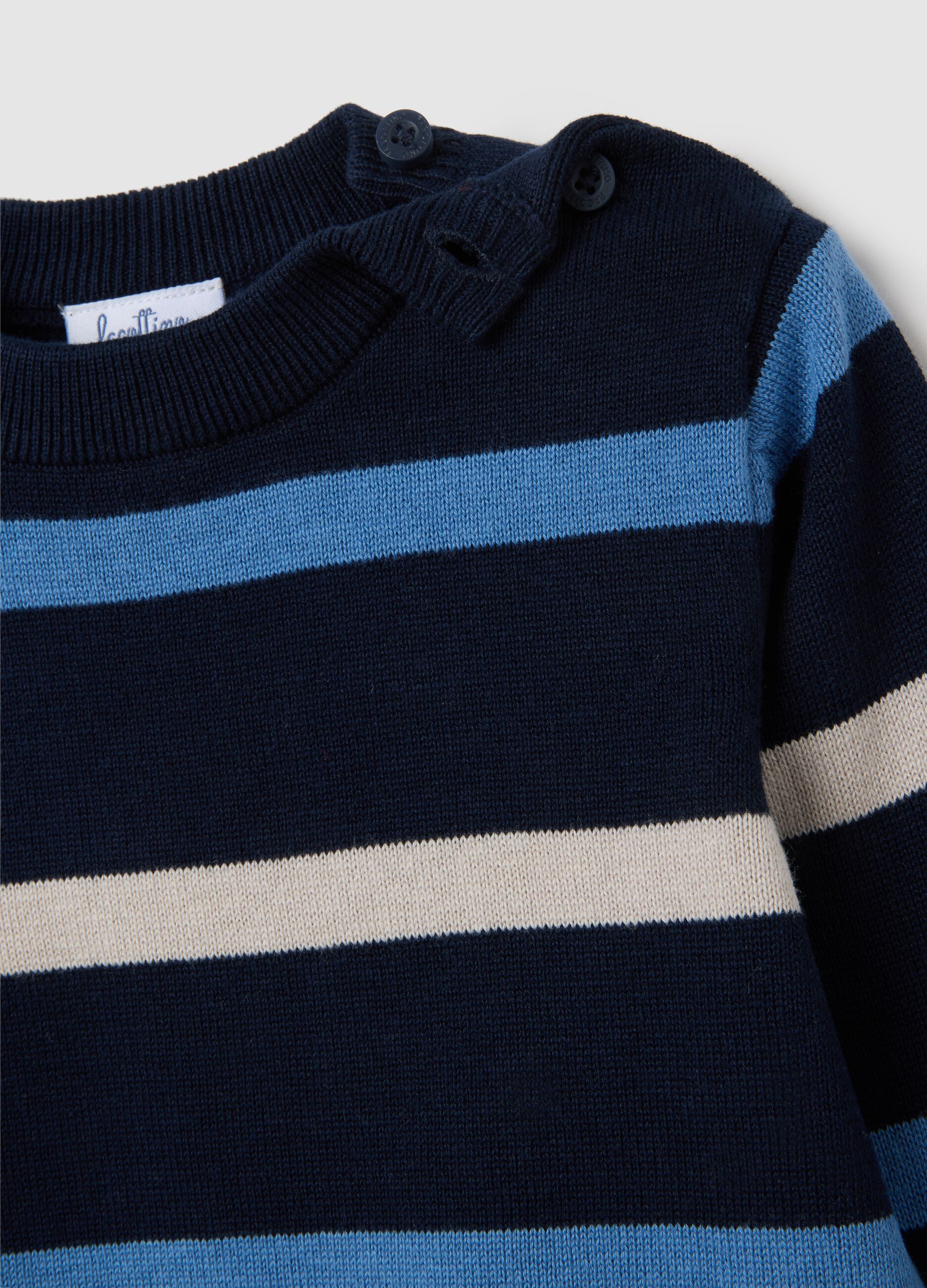 Multicolour pure cotton children's sweater with regular fit