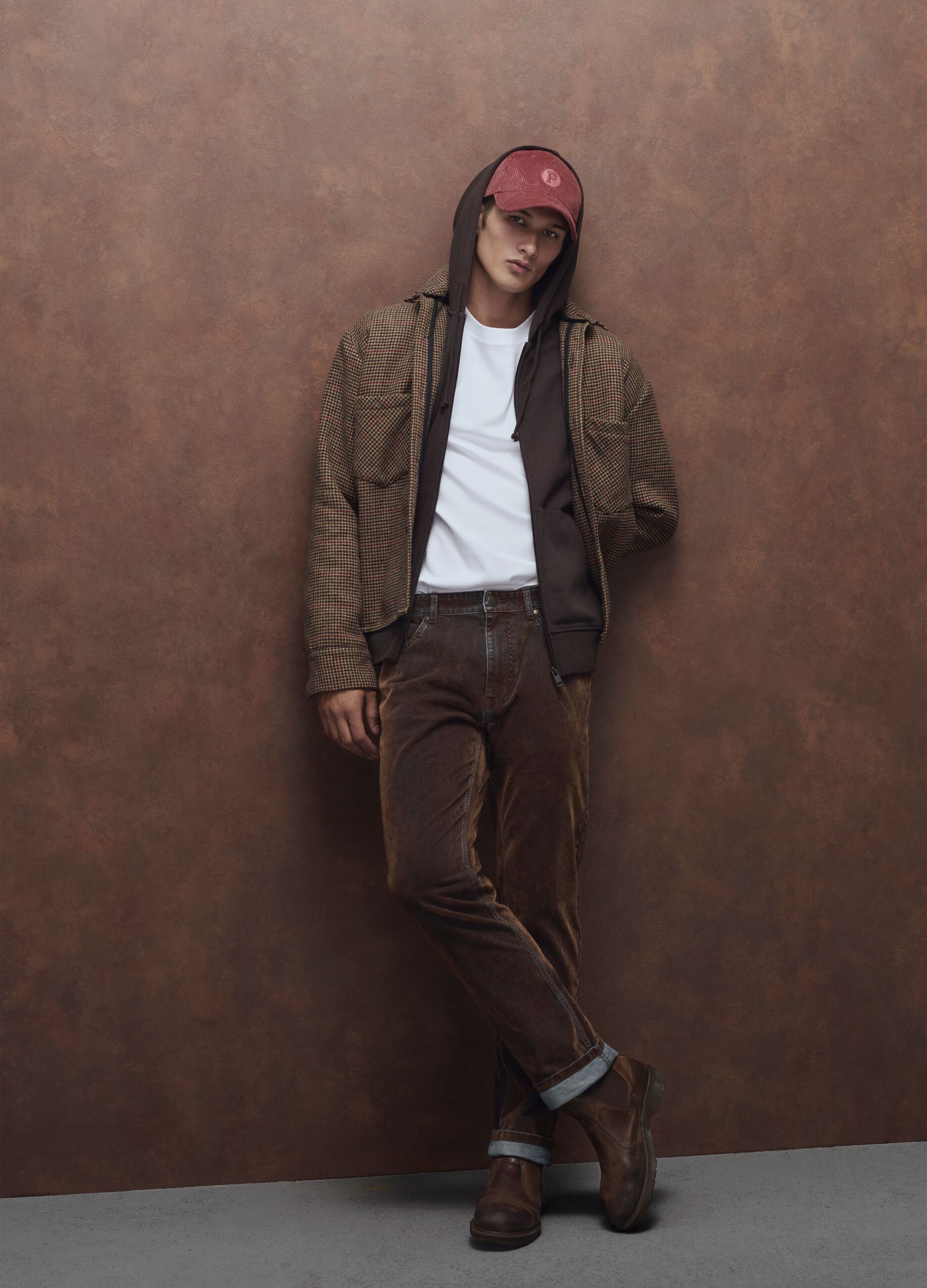 Jeans in puro cotone marroni regular fit