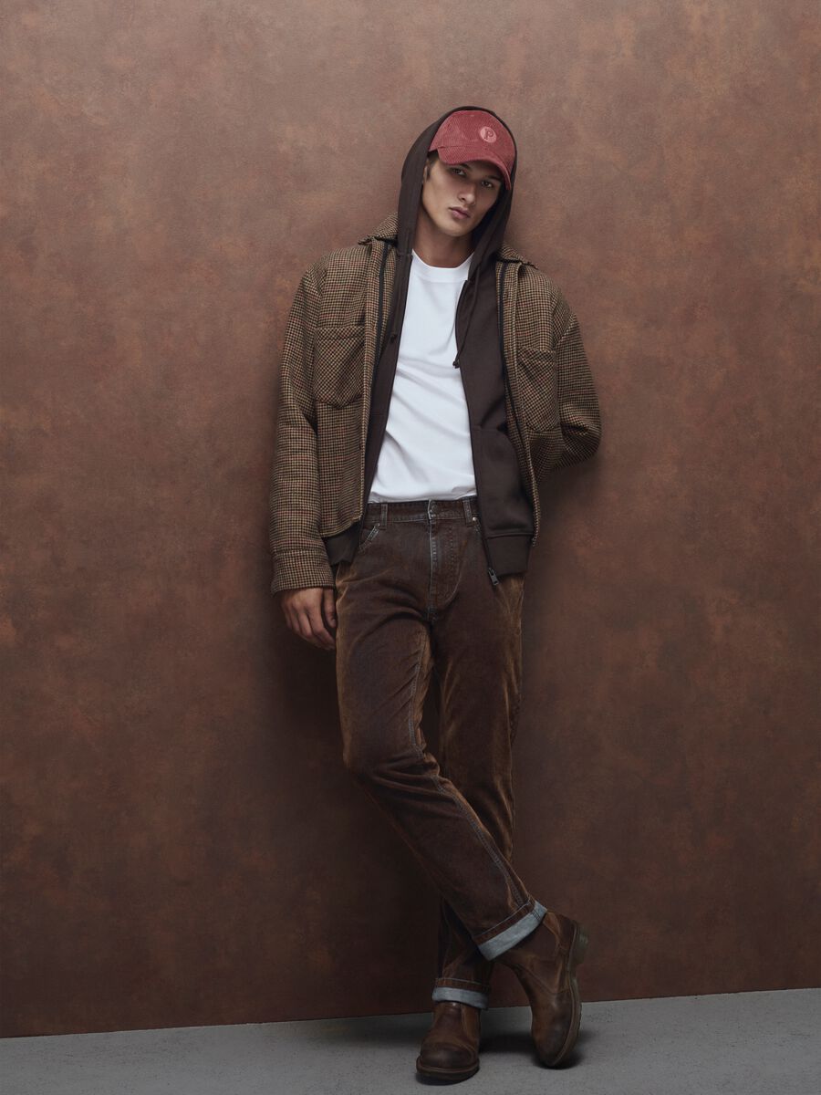 Jeans in puro cotone marroni regular fit_0