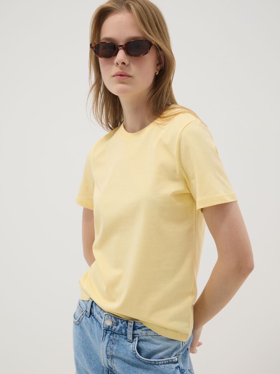 Yellow organic cotton short-sleeve T-shirt_0