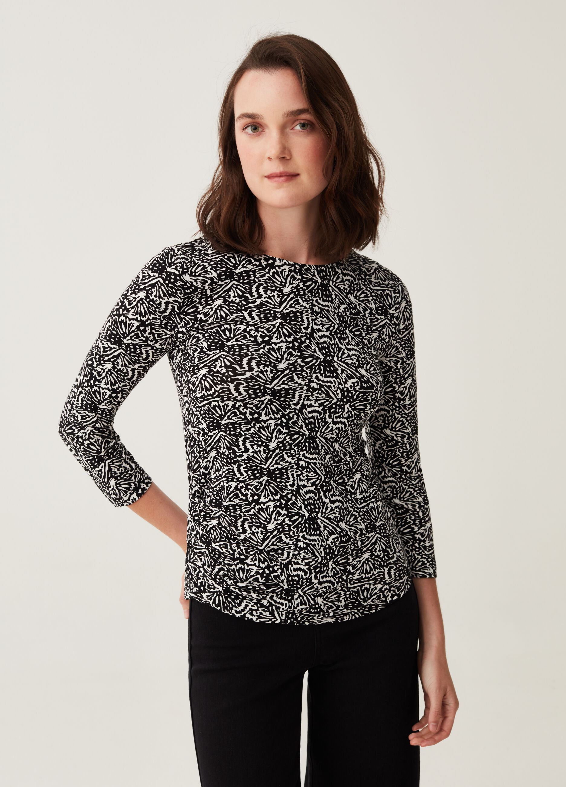 T shirt manica best sale tre quarti