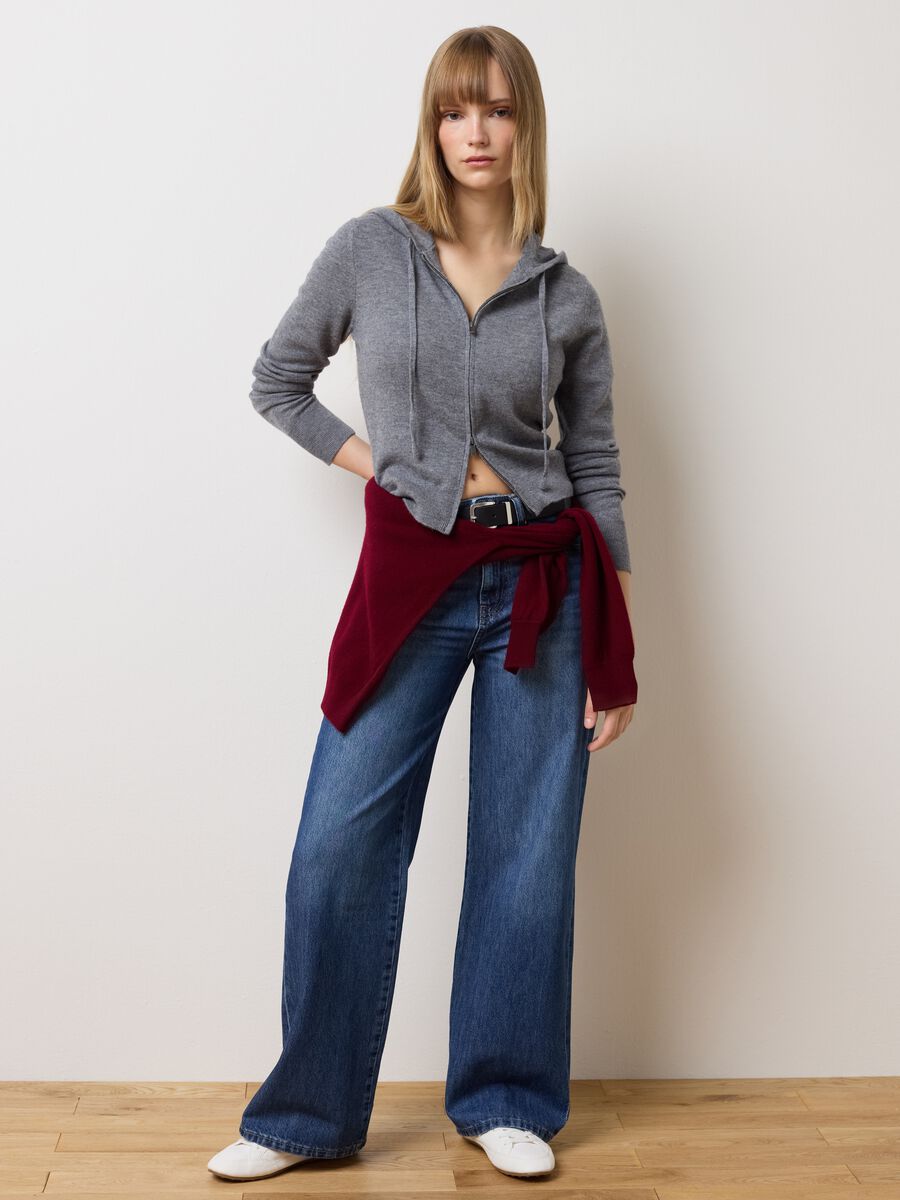Jeans in puro cotone blu a gamba dritta_0