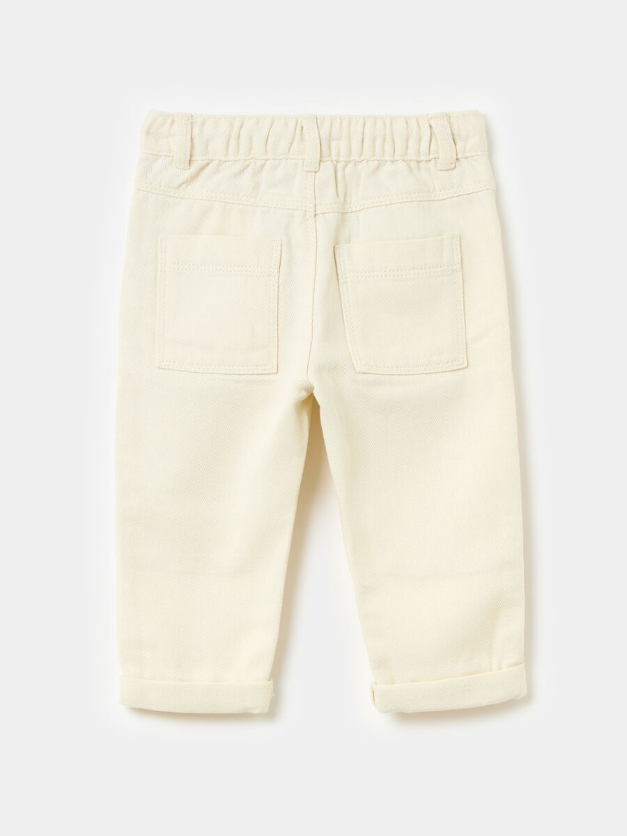 Pantaloni in cotone e lino con coulisse_1